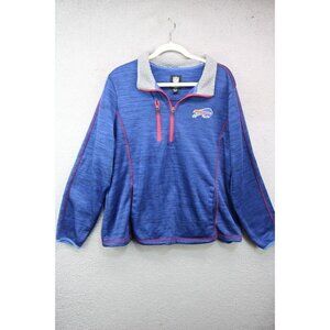 NFL Buffalo Bills Women's 1/4 Zip Sweatshirt-Size XXL-Faux Fur Collar-Football